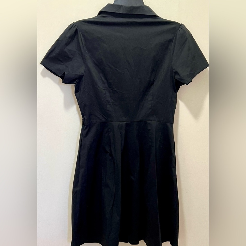 SOURPUSS dress black winged skull patch collared snap closure small NWOT - Picture 6 of 11
